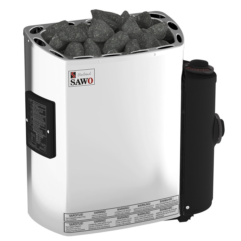 Электрическая печь SAWO MINI MN-30NB-Z (3 кВт, встроенный пульт, внутри оцинковка, снаружи нержавейка)