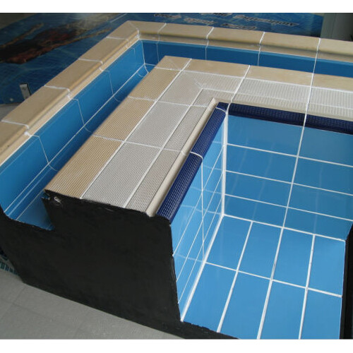 Плитка керамическая бордюрная Aquaviva с поручнем и водостоком, 240х115х30 мм